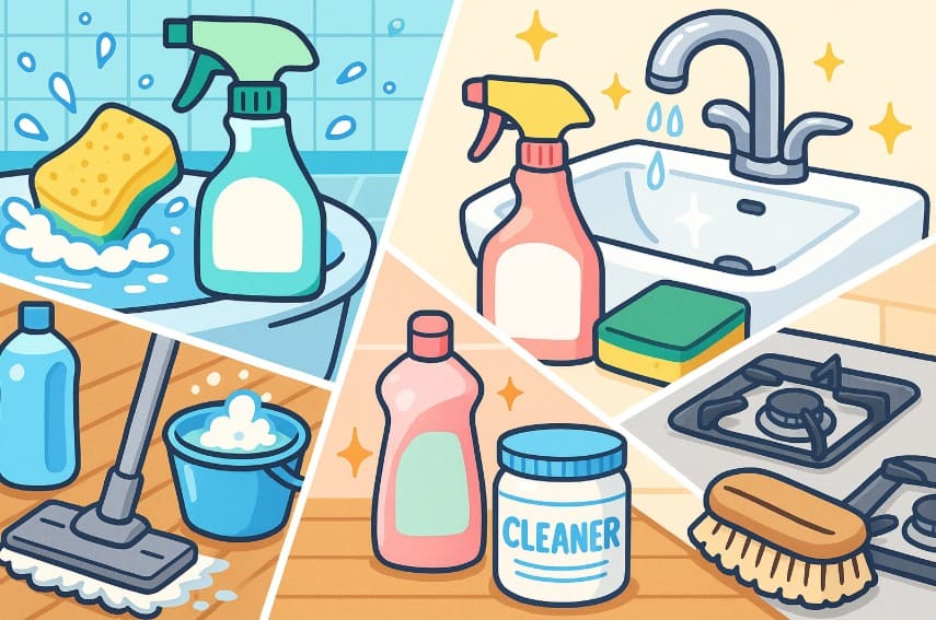 場所別！おすすめ掃除洗剤と最強の掃除術