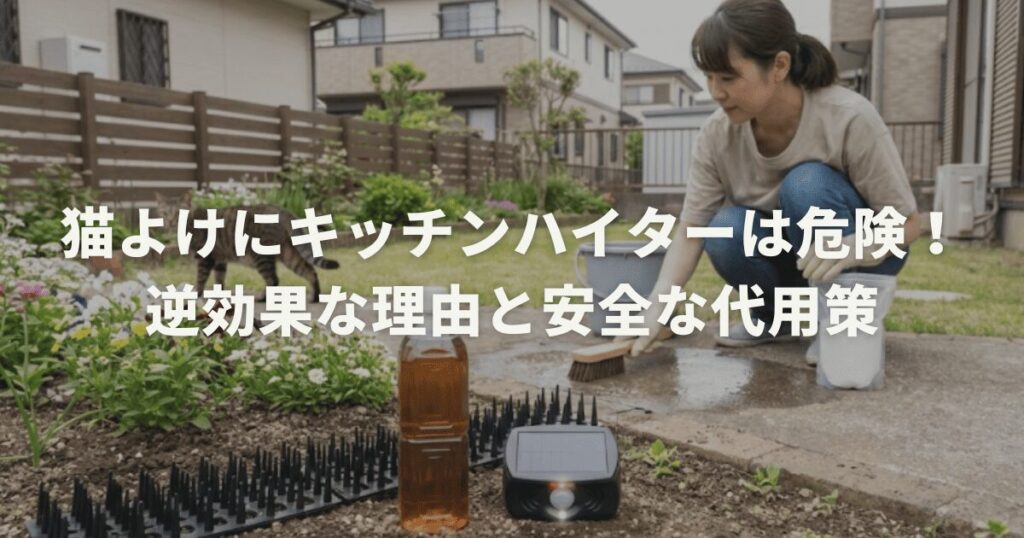 猫よけにキッチンハイターは危険！逆効果な理由と安全な代用策