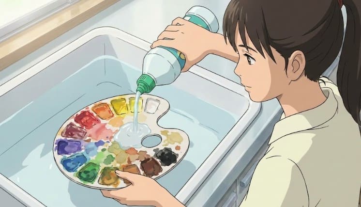 絵の具パレット汚れにハイターを使う効果的な方法