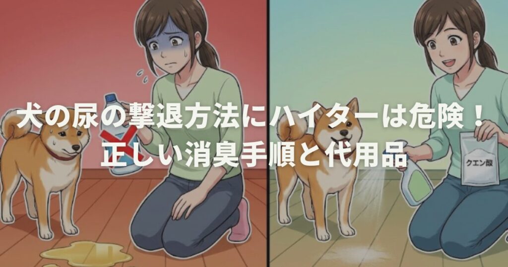 犬の尿の撃退方法にハイターは危険！正しい消臭手順と代用品