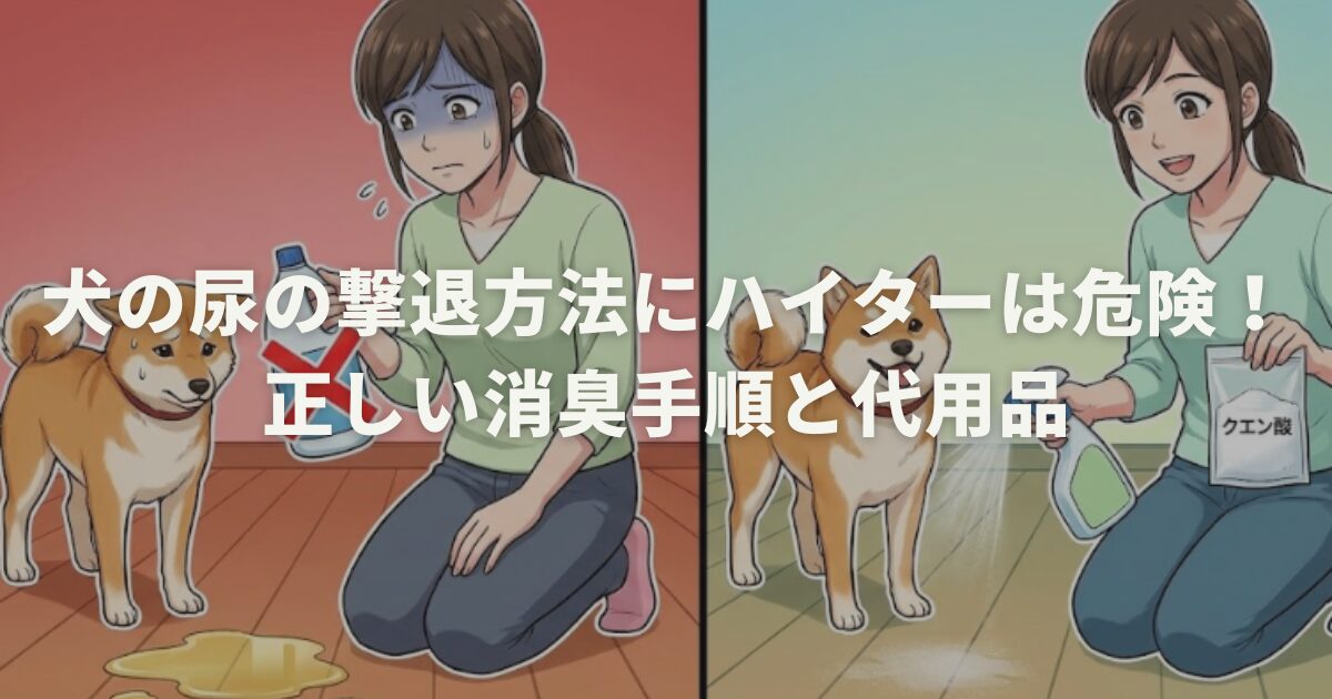 犬の尿の撃退方法にハイターは危険！正しい消臭手順と代用品