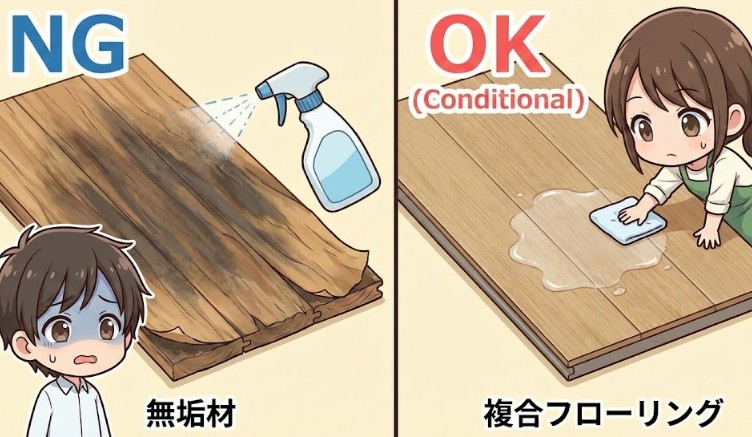 代用時のフローリングへの影響