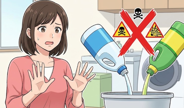 塩素系漂白剤とは絶対に混ぜないで