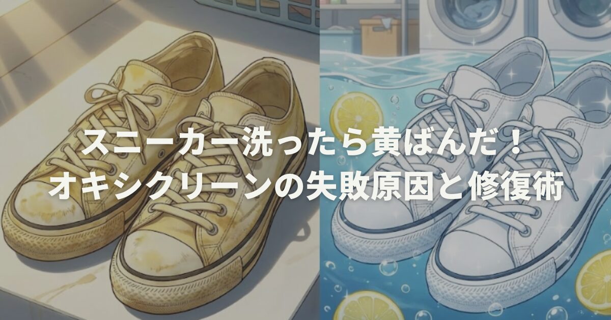 スニーカー洗ったら黄ばんだ！オキシクリーンの失敗原因と修復術
